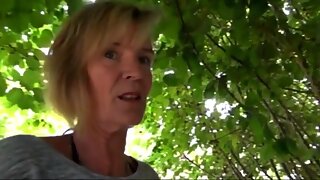 German granny fucked in a camping trailer