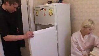 Russian Step mom nina with her boy in kitchen