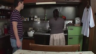 Step mom hot in kitchen