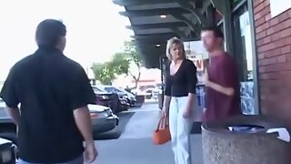 A Milf Gets Picked Up And Double Teamed