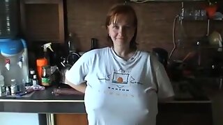 Mature Wife with Massive Tits Exposing Herself